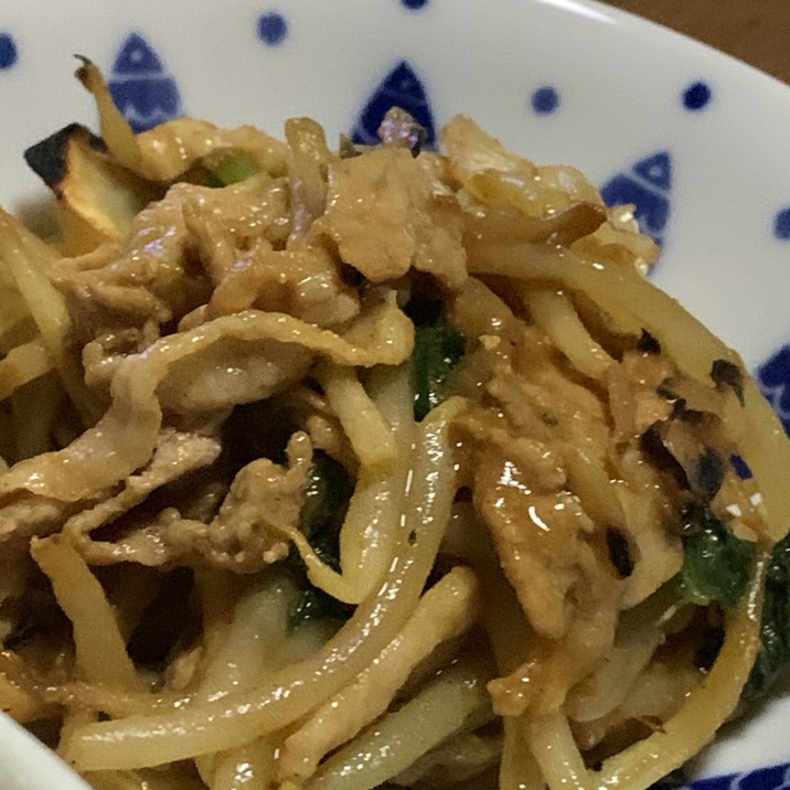 豚もやしと小松菜のカレー炒め
